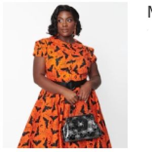 Unique Vintage Halloween orange bat top